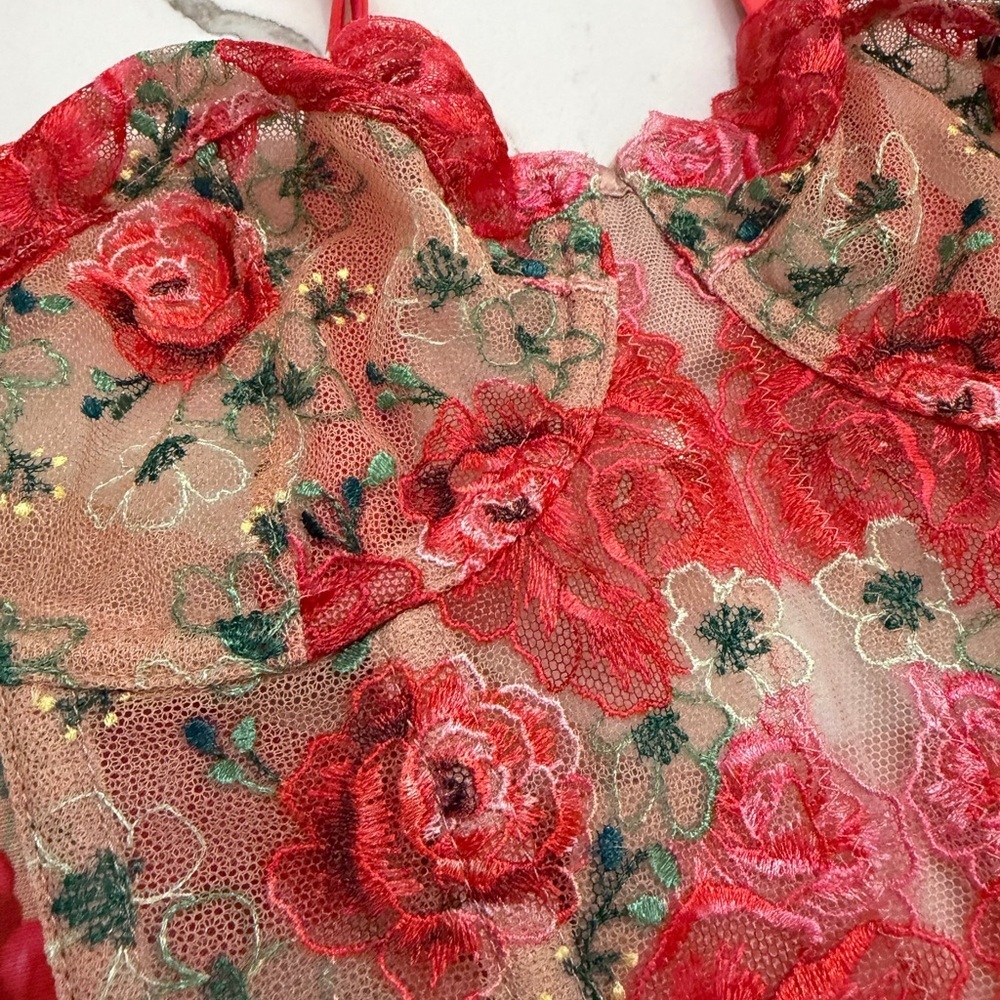 Victoria’s Secret dream angels Strapless Floral Embroidery Corset Top size 32C - Picture 3 of 8